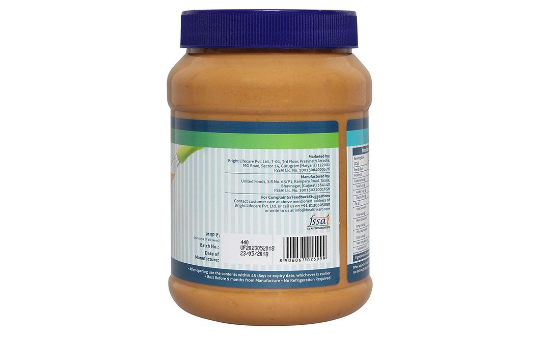 Healthkart Crunchy Peanut Butter Unsweetened   Jar  1 kilogram